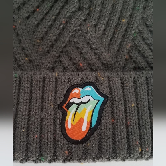 Women's Official Rolling Stones Tongue Logo Cuff Beanie - Picture 7 of 8